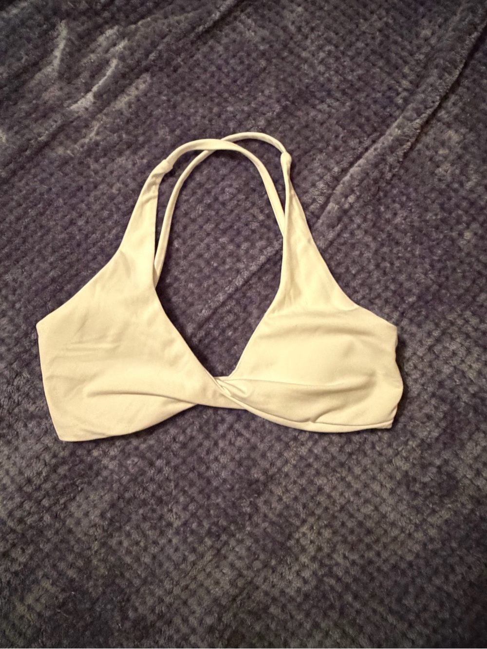 ZYIA Active White Twist Bra Size M Strappy Sports Bra #7202
